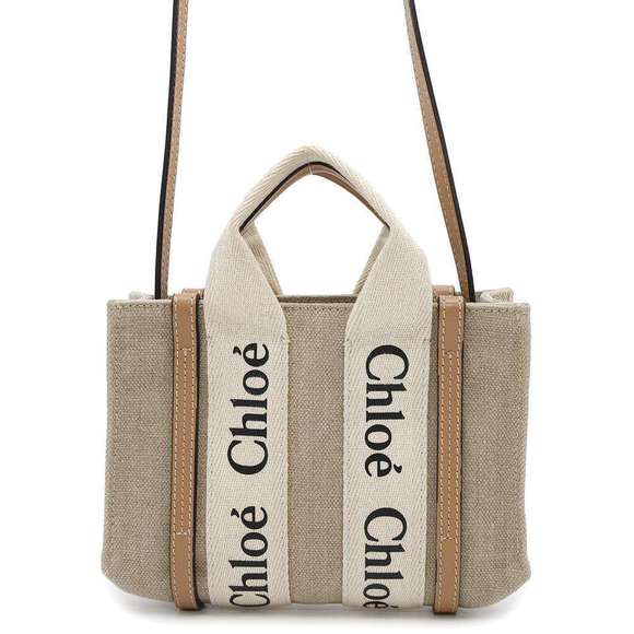 Chloe Canvas Woody Tote Bag Handbag - Picture 1 of 8